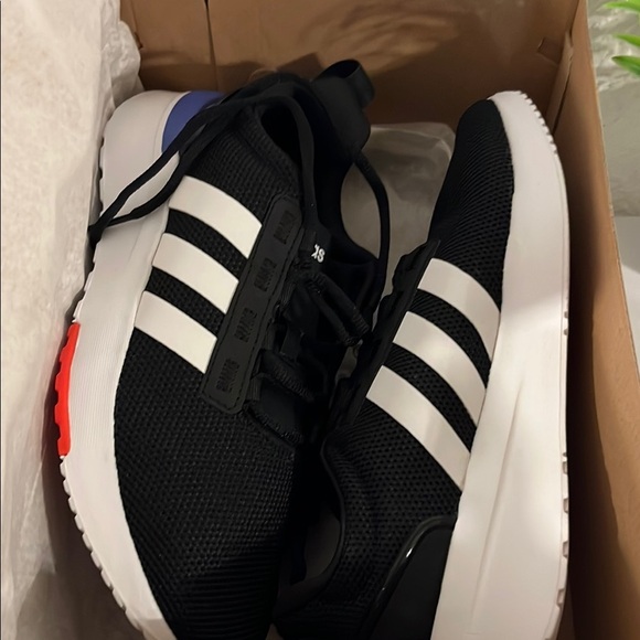 Adidas Black and White Shoes with Blue and Red Details - Picture 11 of 11